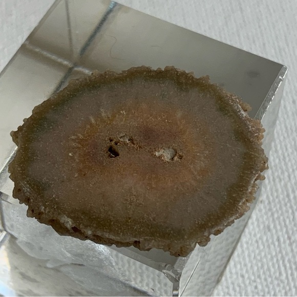 Stalactite Slice Polished Crystal Display Specimen Las Torres Mine Uruguay 1.4" - Picture 8 of 10